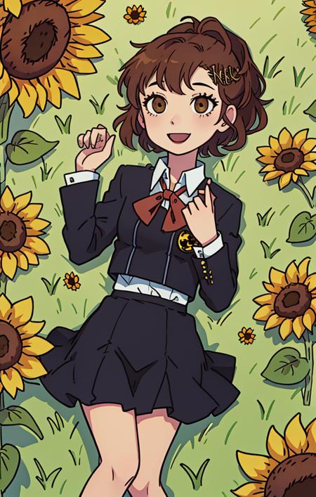 49843-3625585306-perfect anime illustration, best quality, laying on back in field of sunflowers, gekkoukan high school uniform, skirt, chest, bo.png